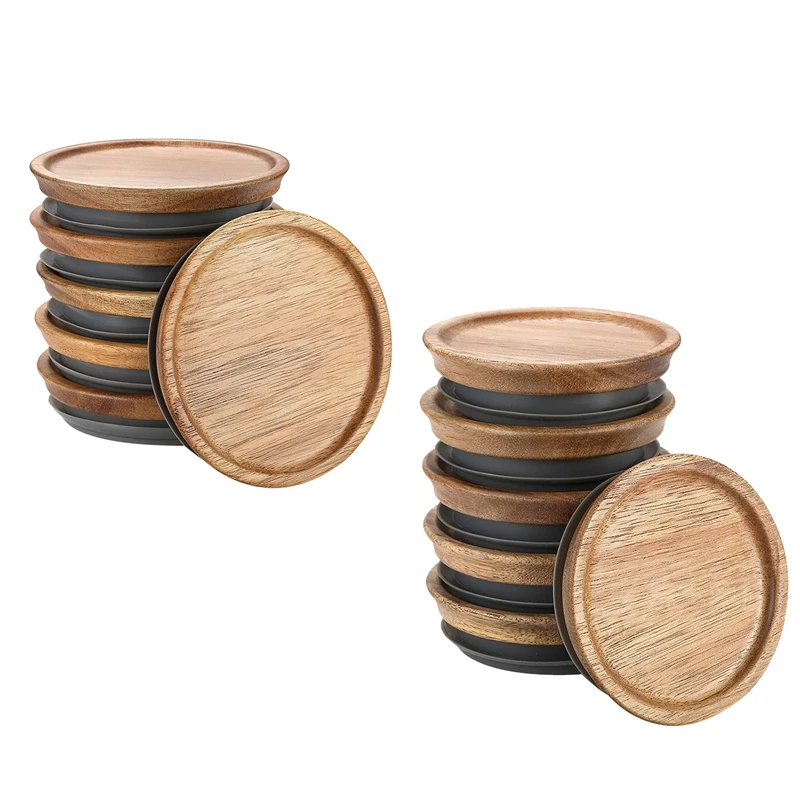 6 Pack All Sealed Wooden Storage Lids Set,Wooden Lids New For Ball,Kerr Jars,Food Grade Material,Airtight For Jars 89Mm