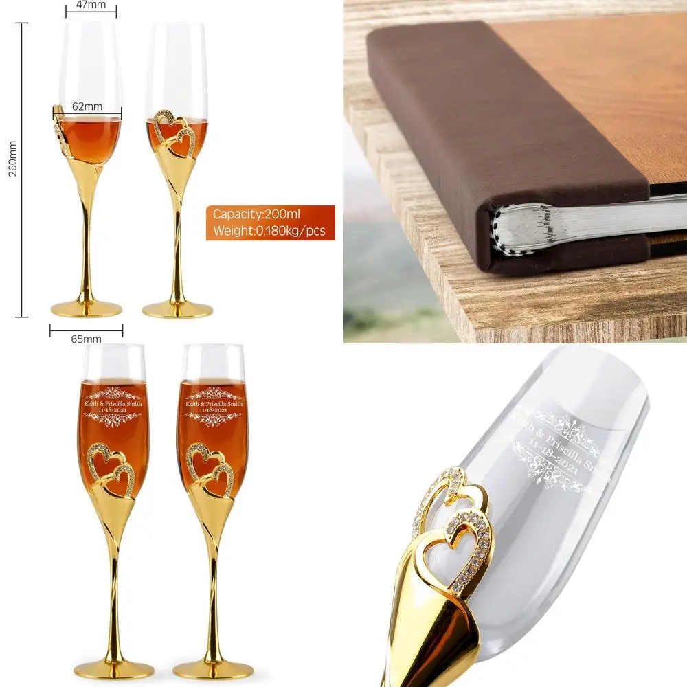 

Эксклюзивные фужеры для шампанского с гравировкой - пара элегантных бокалов для тостов