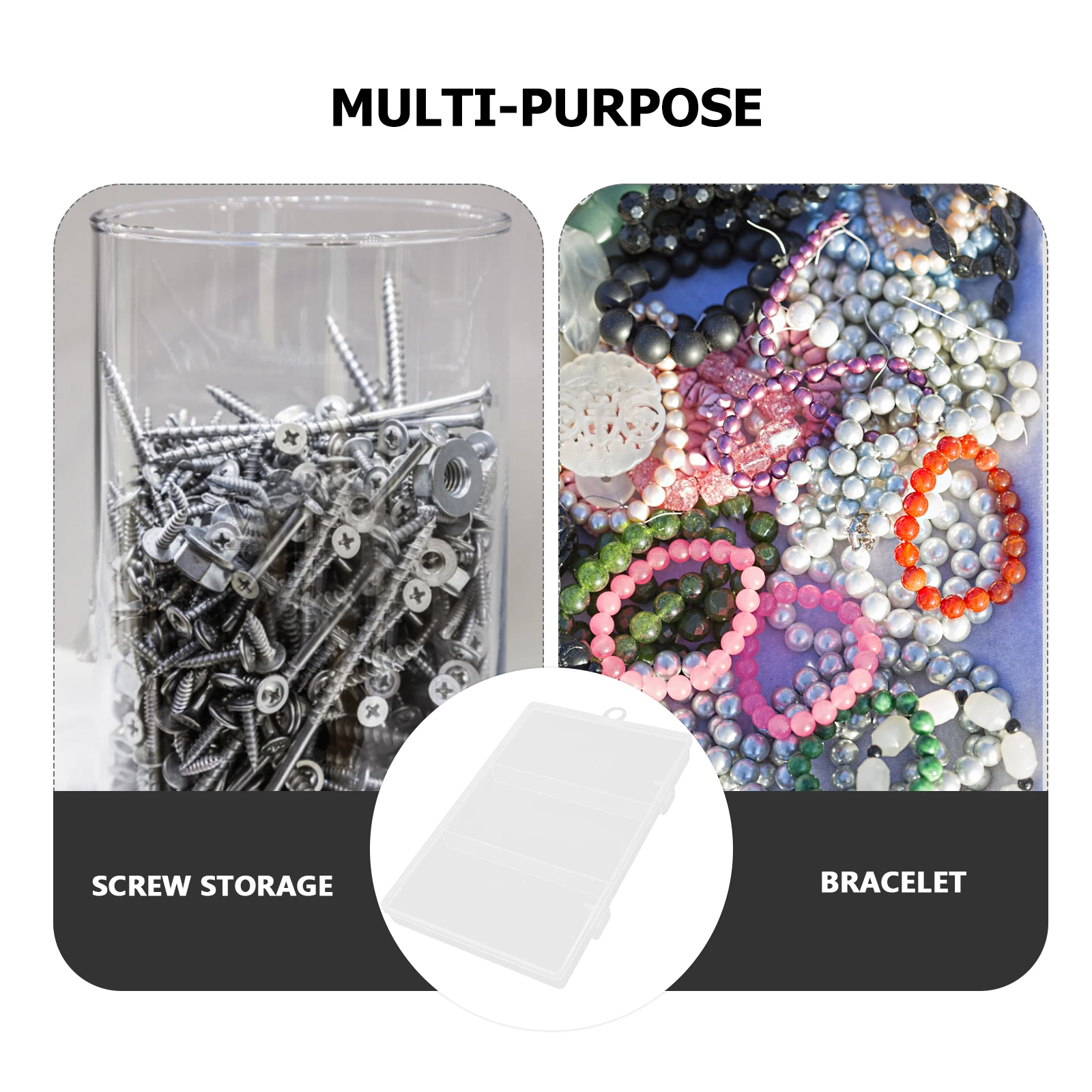 

Multi-Grid Paperclips Box Large Capacity Binder Clips Container Small Parts Organizer With Dividers Multi-Function Desktop