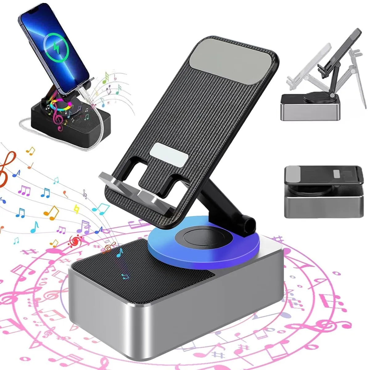 3 in 1 Bluetooth Audio HiFi Speaker Power Bank Bracket Phone Holder Mount Tablet