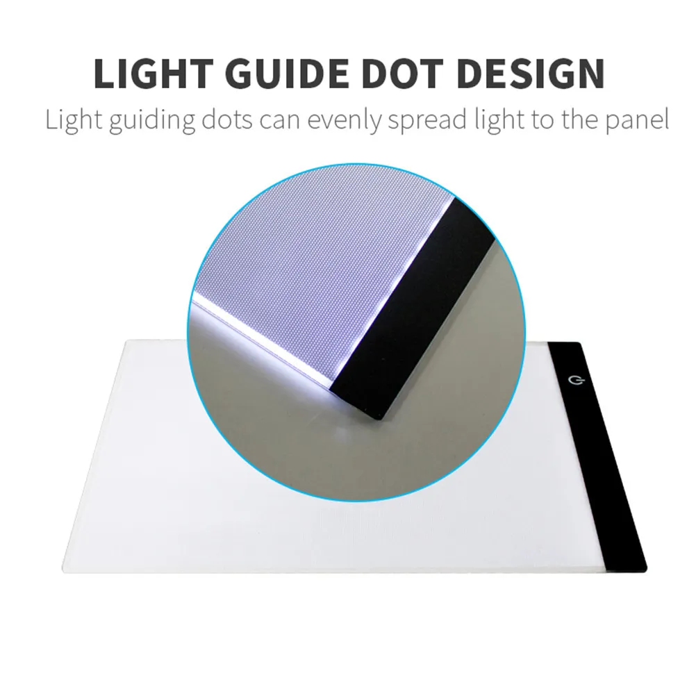 A5 LED Copy Board Ultra Portable Thin Light Pad USB Rechargeable Eye Safe Flicker Free Drawing Tool for Artists Crafters