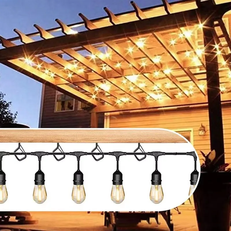 10/20 buah kait sekrup gantung jepret persegi, kait langit-langit tanaman taman halaman dengan gesper keamanan untuk menggantung lampu tali luar ruangan