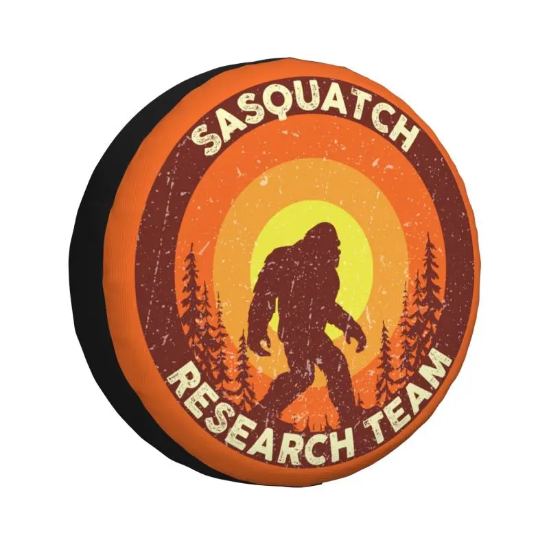 Custom Vintage Sasquatch Research Team Bigfoot Spare Wheel Tire Cover for Honda CRV Jeep RV SUV 4WD 4x4 Vehicle Accessories