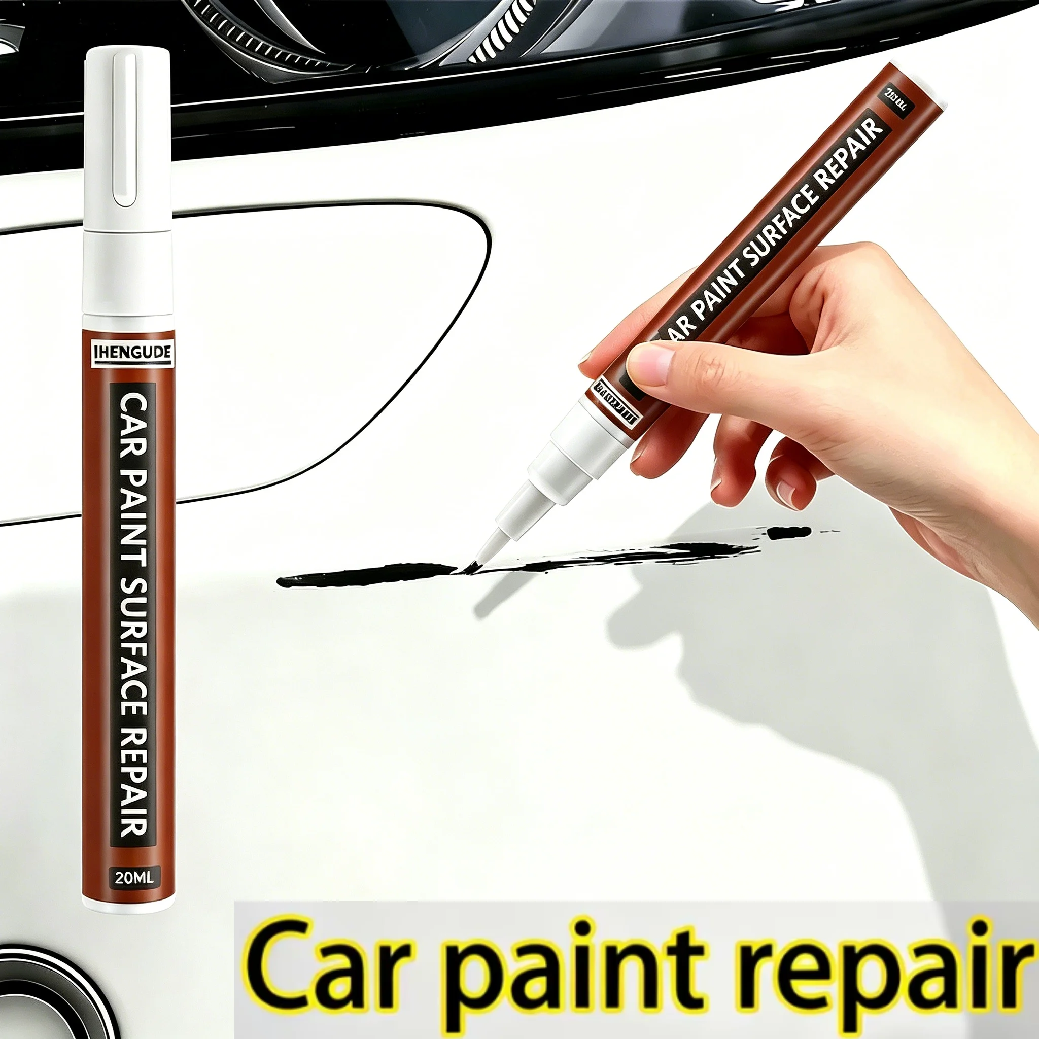 Caneta Reparadora para Pintura de Carros, Sapatos, Malas, Capacetes, Raquetes de Badminton, Restaurador Durável e de Longa Duração
