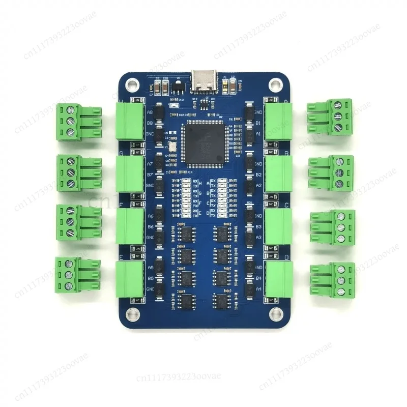 8-Channel USB to RS485 Converter Type-C Serial Adapter Independent Isolation Short Circuit Protection Modbus Industrial