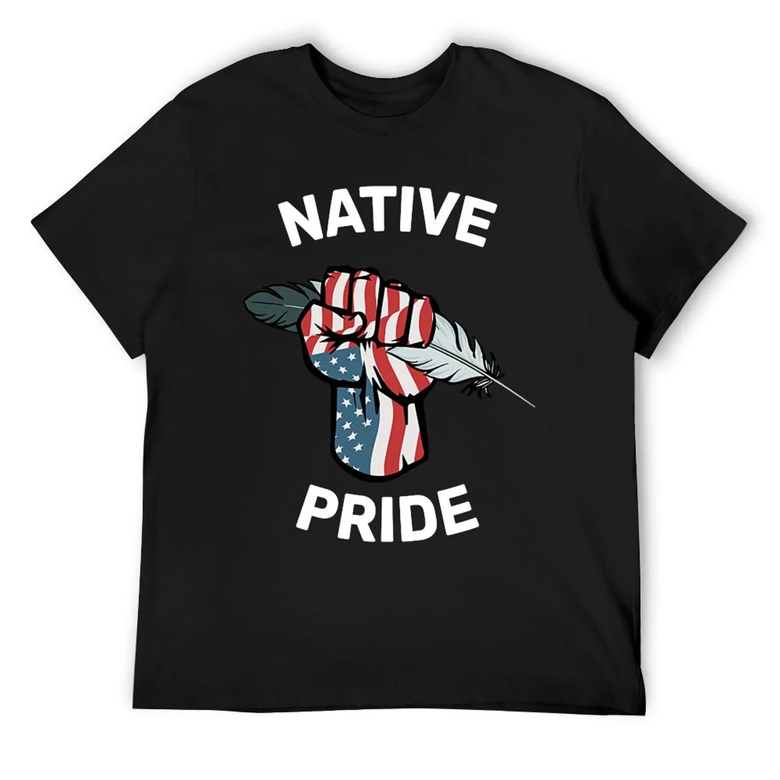 

Native Pride fist and feather T-Shirt quick drying blanks sports fans designer shirts heavyweight t shirts for men