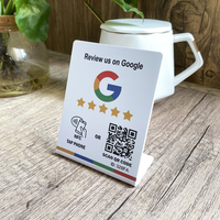 Google Review Sign NFC Tap Scan Review US ON Google Table Stand Dispaly For Your Business Retail Restaurant  Shop