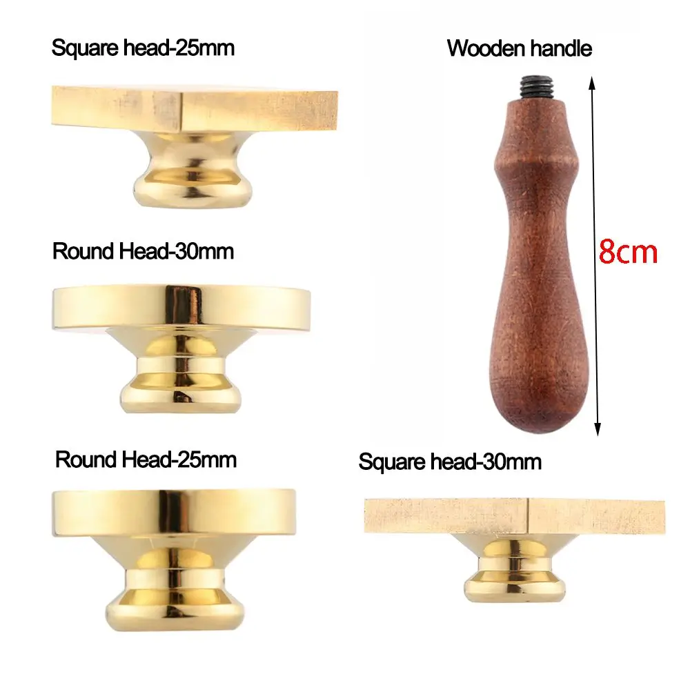 스크랩북용 황동 씰링 왁스 스탬프 헤드, 나무 왁스 씰링 스탬프 핸들, 레트로 로즈우드 핸들 왁스 도장 구리 헤드