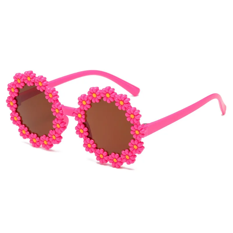 Round Vintage Kids Sunglasses Girls/Boys Vintage Eyewear Luxury Brand Kids Sunglasses Cute Sunglasses Cute Little Flower Daisy