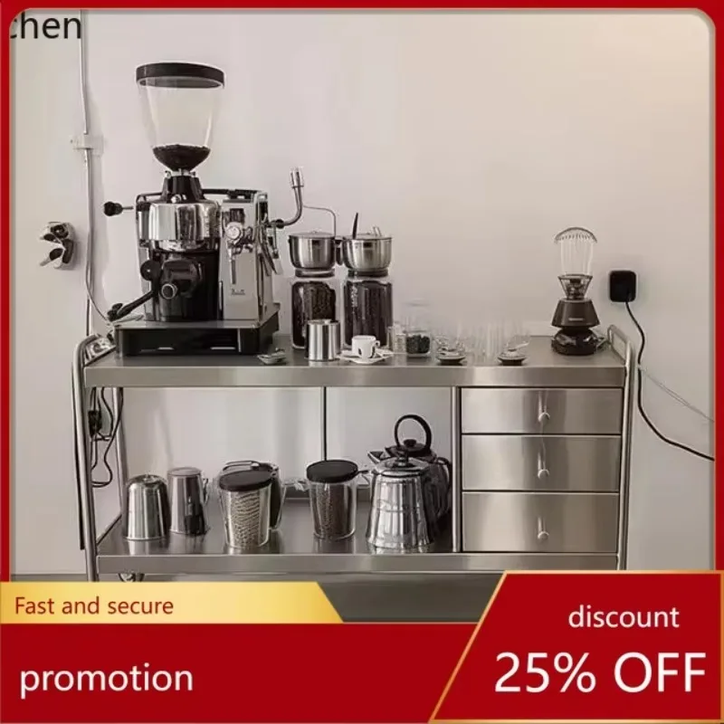 HYS side cabinet stainless steel movable trolley catering store storage side cabinet