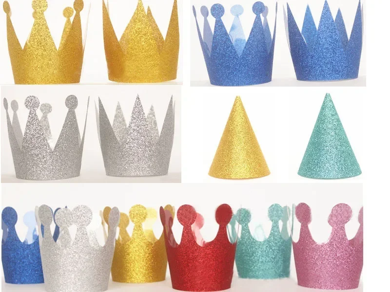 6pcs Paper Crown Top Hat Cap Princess Prince Kid\'s Children Party  Birthday Gift  Easter Wedding Festival