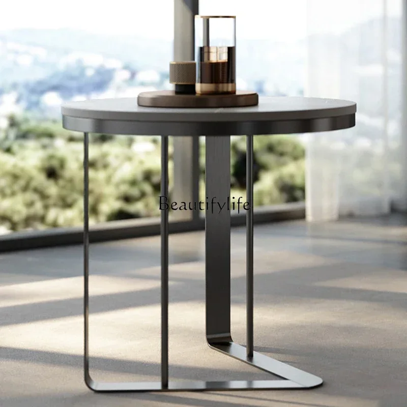 45Ljy 이탈리아 라이트 럭셔리 록 슬랩 엣지 스테인리스 스틸 고급형 원형 소형 코너