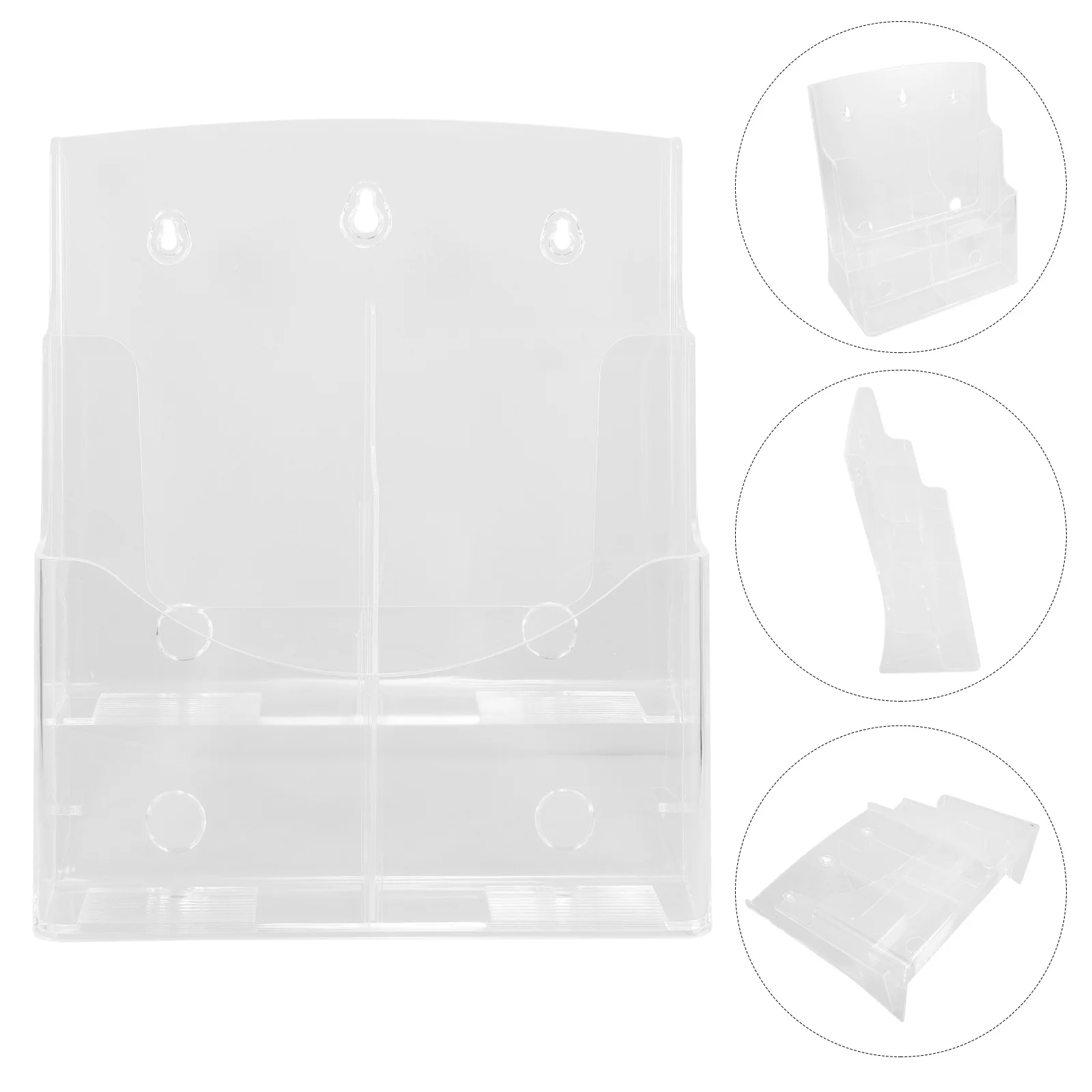 حامل مستندات A4 منظم ملفات سطح المكتب من الأكريليك حامل كتيبات شفافة لمكتب غرفة الدراسة والمدرسة ملف عمودي #3