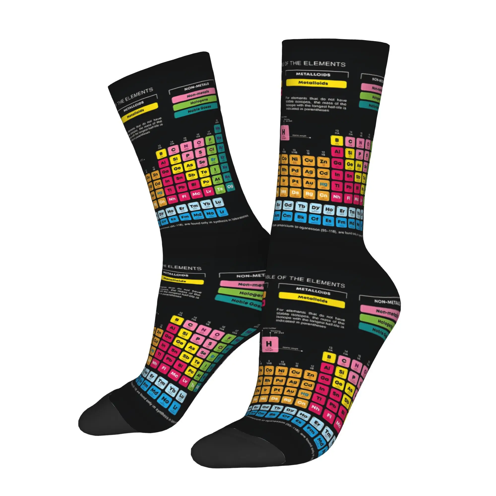 

Periodic Table Of The Elements Men Socks Cycling Novelty Spring Summer Autumn Winter Stockings