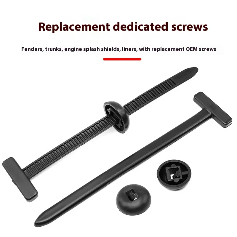 

2-10PCS Nylon Cable Tie Buckle Auto Fastener Screw Replacement Clip Car Fender Trunk Engine Guard Panel Wire Management Secure