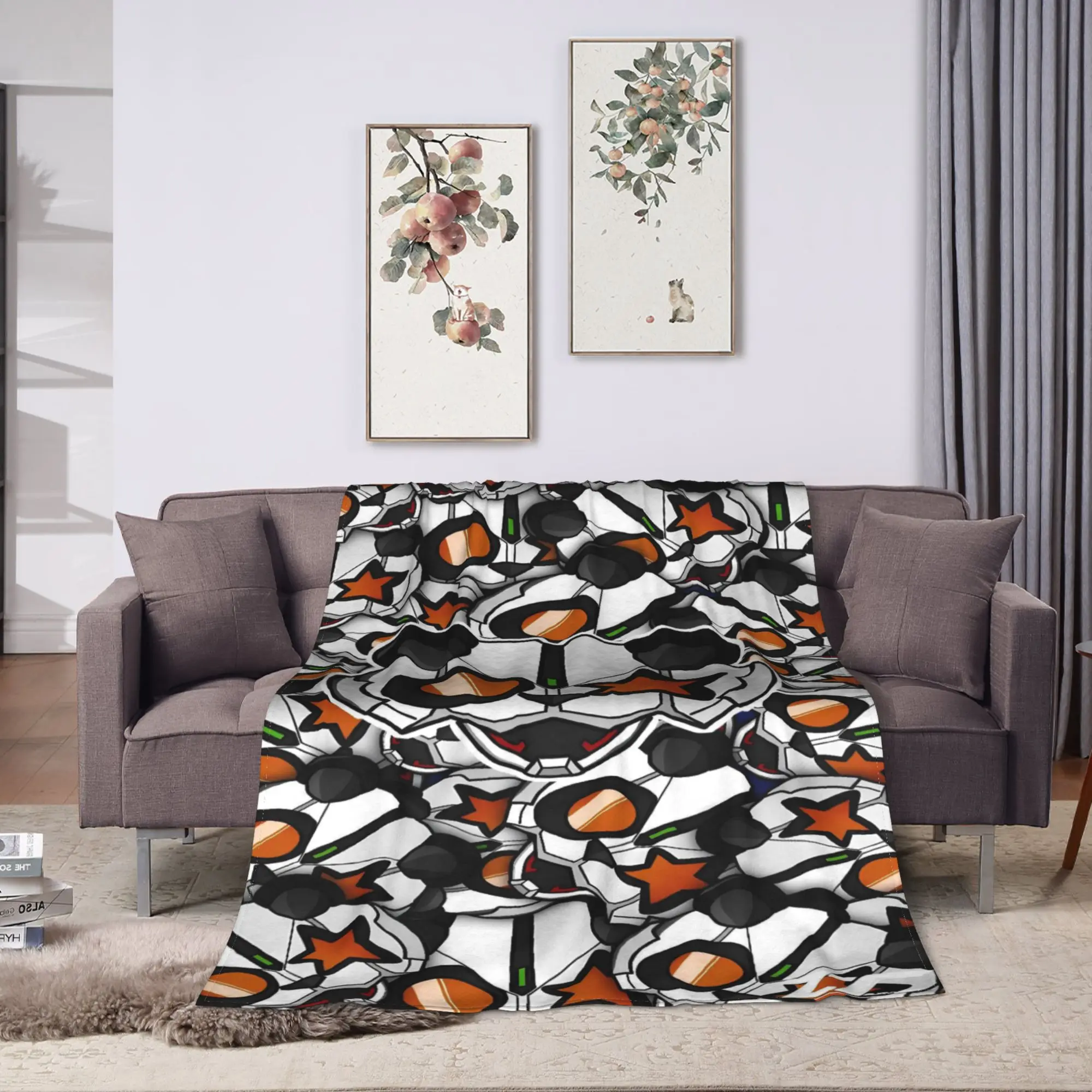 Black Dot Texture Kamen Rider Blanket  Warm Soft Street Trend Plush Throw Blanket For Living Room Flannel Bedspread Bed Cover