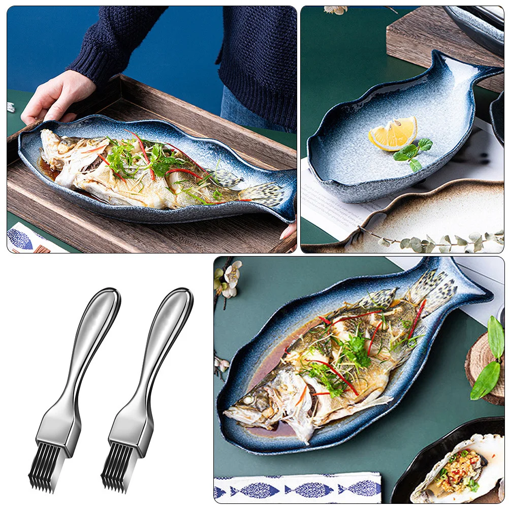

Creative Ceramic Fish Steaming Plate 14 Inch Kitchen Dish for Family Restaurant Use Steamed Fish Plate