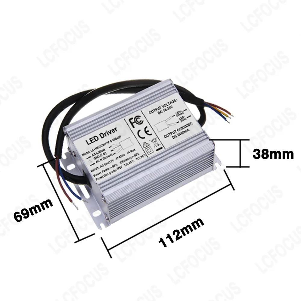 Imagem -04 - Driver de Led de Corrente Constante 80w Ip67 à Prova Dágua 700ma 800ma 900ma 1200ma 1500ma 1800ma 2100ma 2400ma 2700ma Fonte de Alimentação Transformador de Iluminação