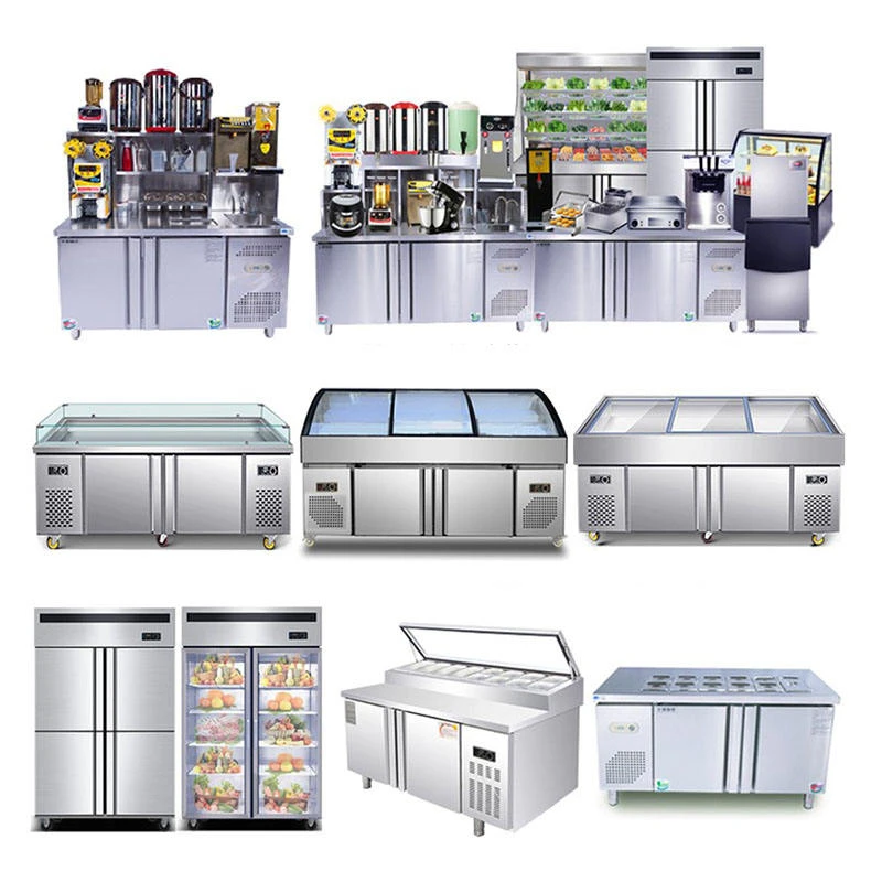 Water bar Table Commercial Milk Tea Shop Equipment Full Set of Milk Tea Operation Table Milk Tea Machine Refrigerator Ice Maker