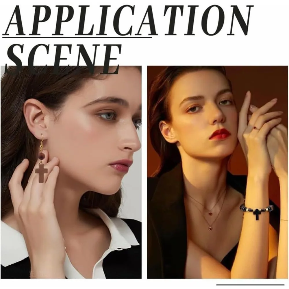 1 صندوق 290 قطعة الصليب خرزات خشبية عدة عيد الفصح خشبية الصليب الخرز الصليب الصلبان الصغيرة الصليب حبة السحر خشبية مستديرة خزر عازل #5