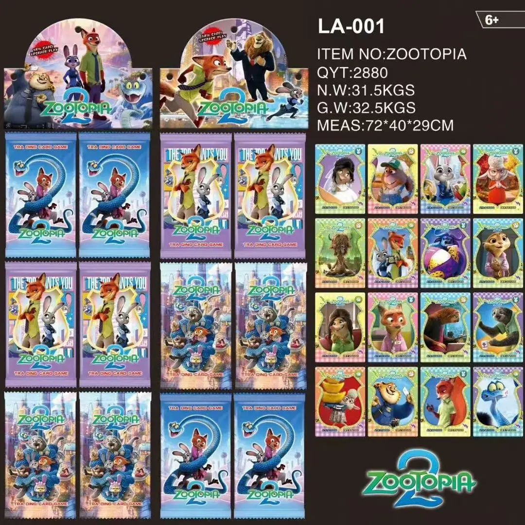 

Disney Zootopia 2 Animated Cartoon Cute Cards Creative Personalized Student Toys English Flashcards Blind Bags Gifts Wholesale