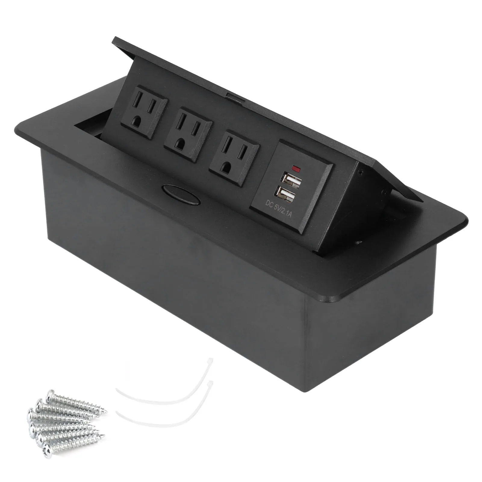 フロア電気コンセント-デスクトップソケット-3穴-ダブルusb電源供給アクセサリー-250v-13a-フロアコンセントボックス