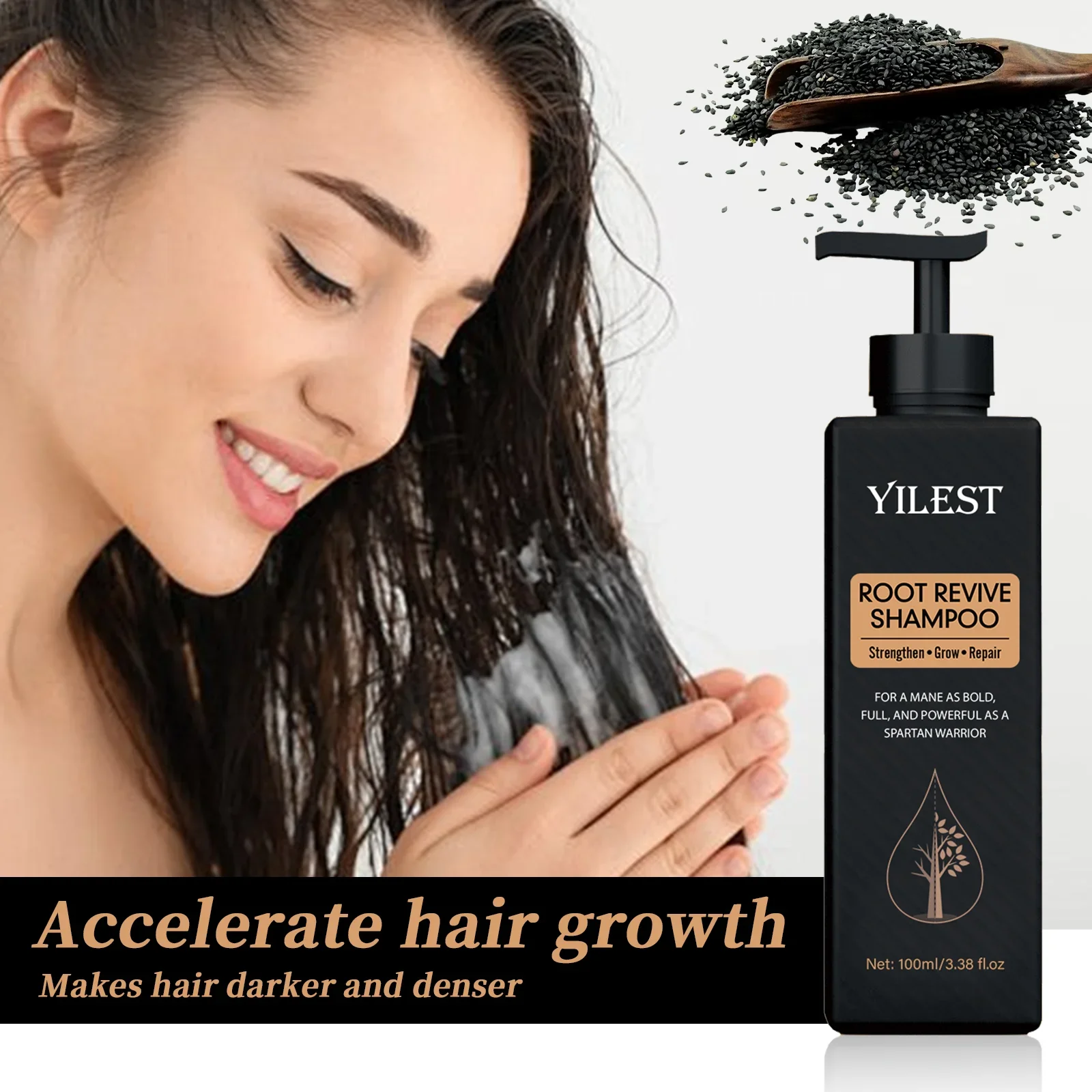 شامبو إعادة نمو الشعر شامبو سماكة الجذر المنشط شامبو رقيق تغذي العناية لتخفيف الشعر شامبو مضاد لتساقط الشعر #2