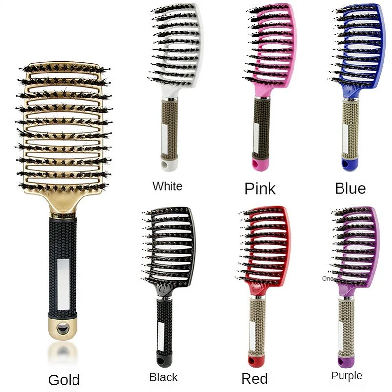 6 Colors brush brosse demelante Women Female Hair Scalp Massage Comb Bristle&nylon Popbrush Hairbrush Detangling Nylon brush