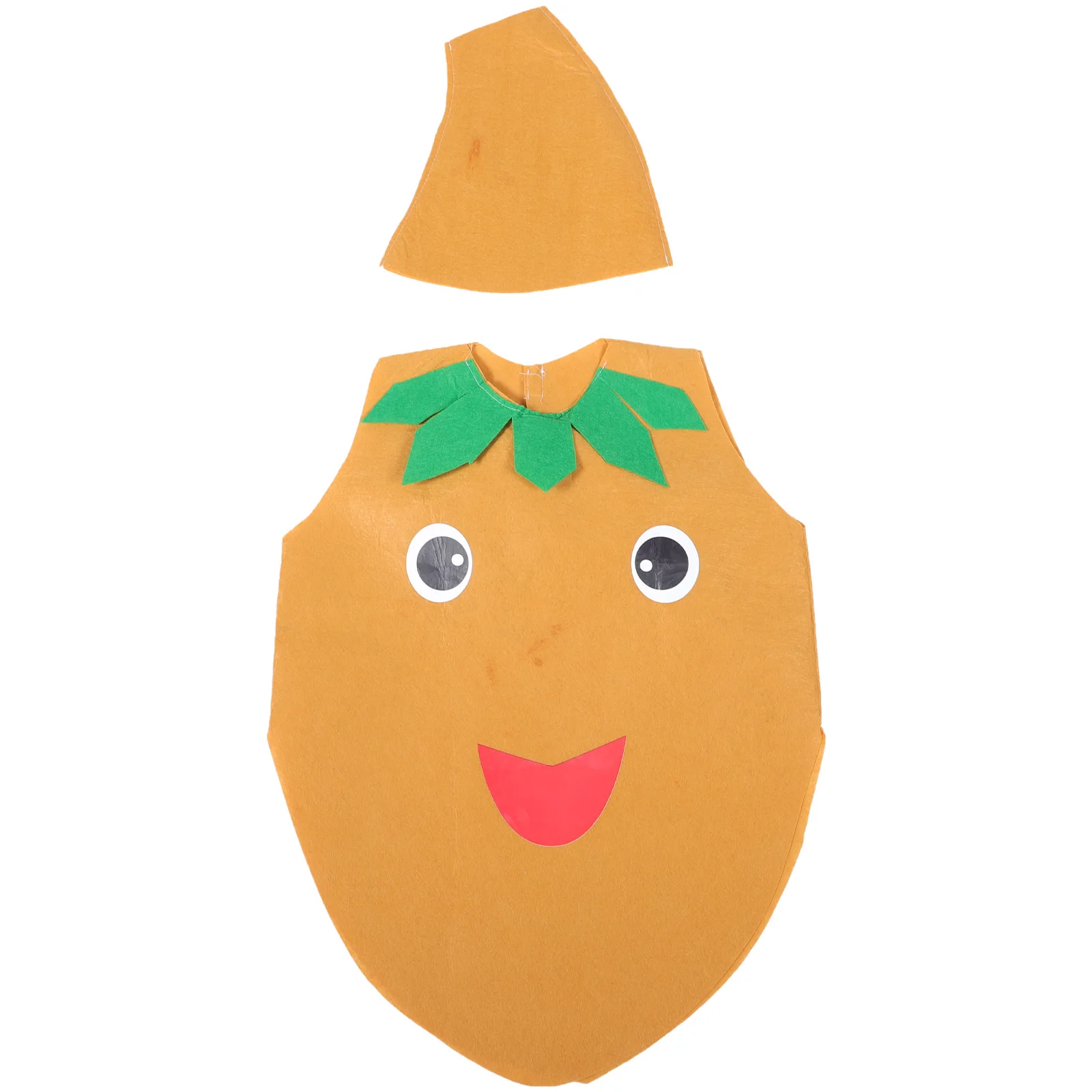 

Potato Costumes Kids Fruit Vegetables Party Set Yellow Halloween Stage Performance Wear Dress Up Accessories Non Woven Fabric