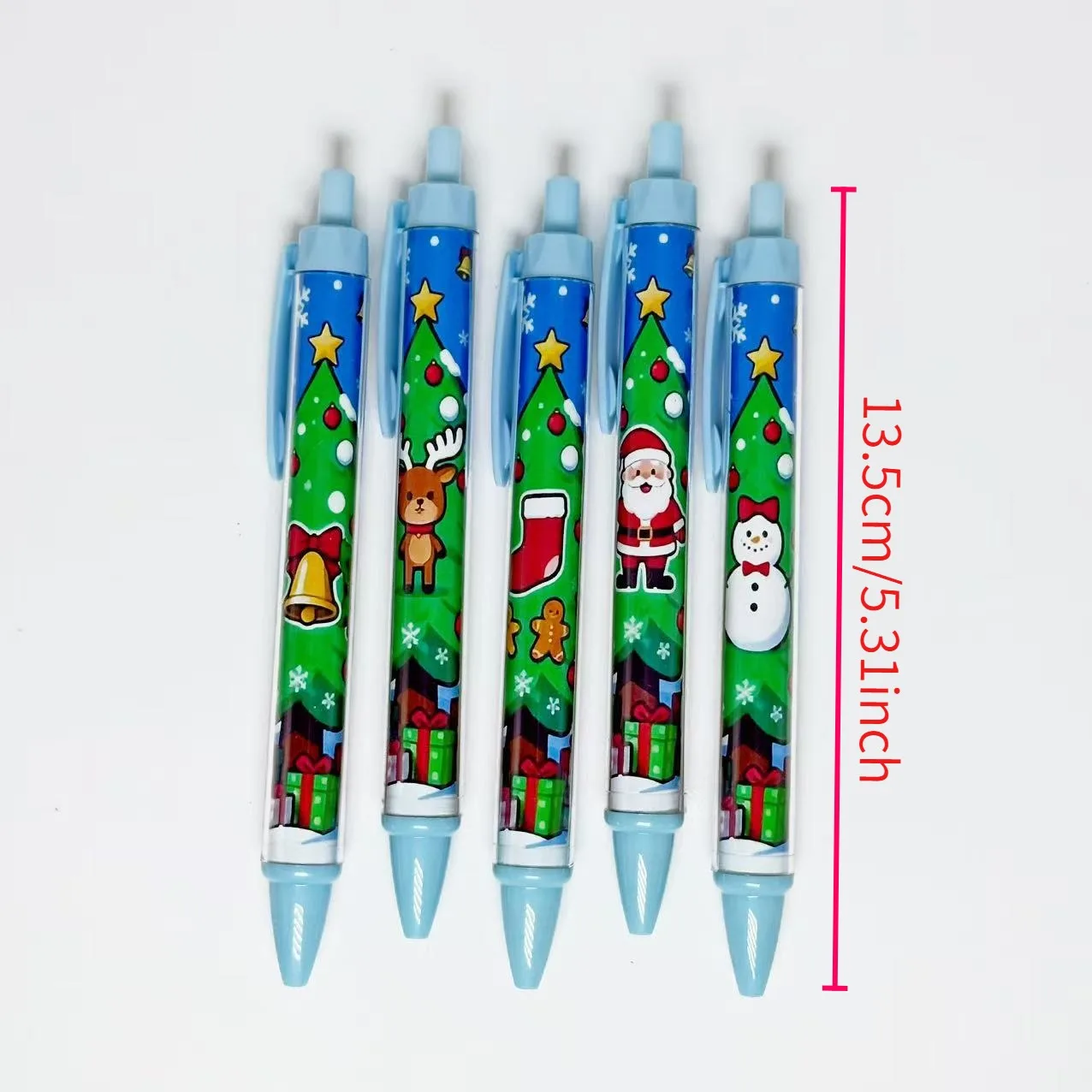 5pcs/10pcs Christmas Tree Series Ballpoint Pens Christmas Element Themed Click Ballpoint Pens Student Writing Gift Pens