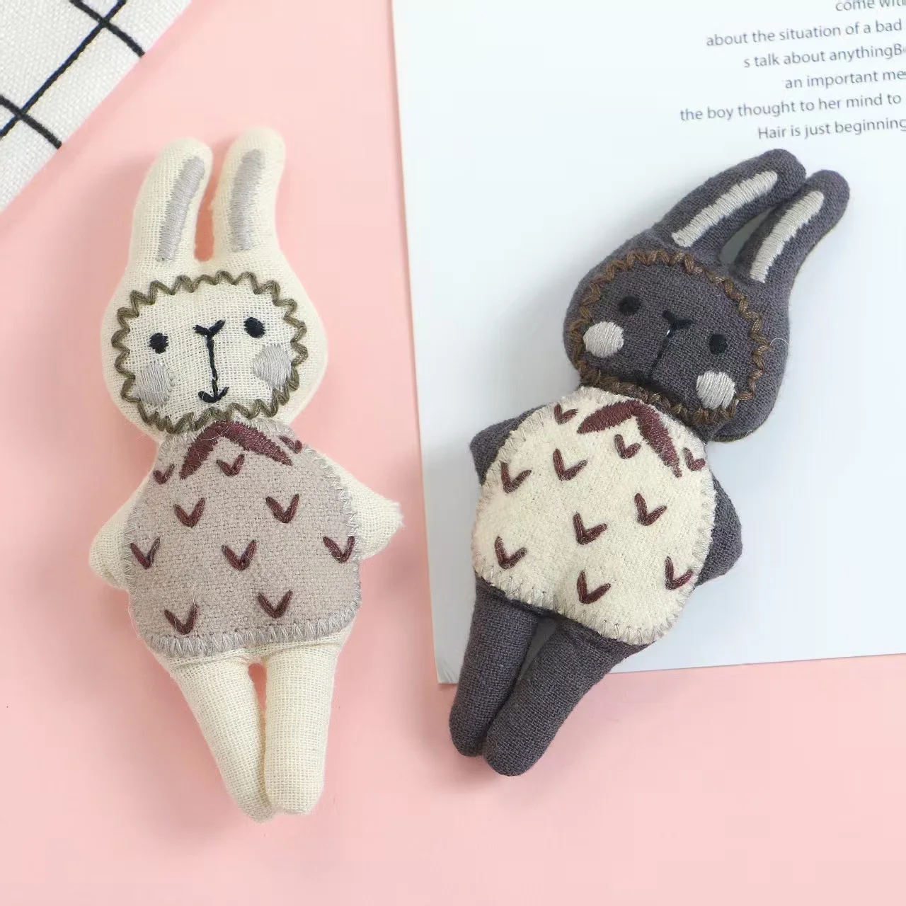 Cartoon Fabric Brooch Cotton Filled Mini Light Mixed Color Rabbit Bear Heart Mushroom DIY Pin Adult Kids Shoes Socks Hats Bags