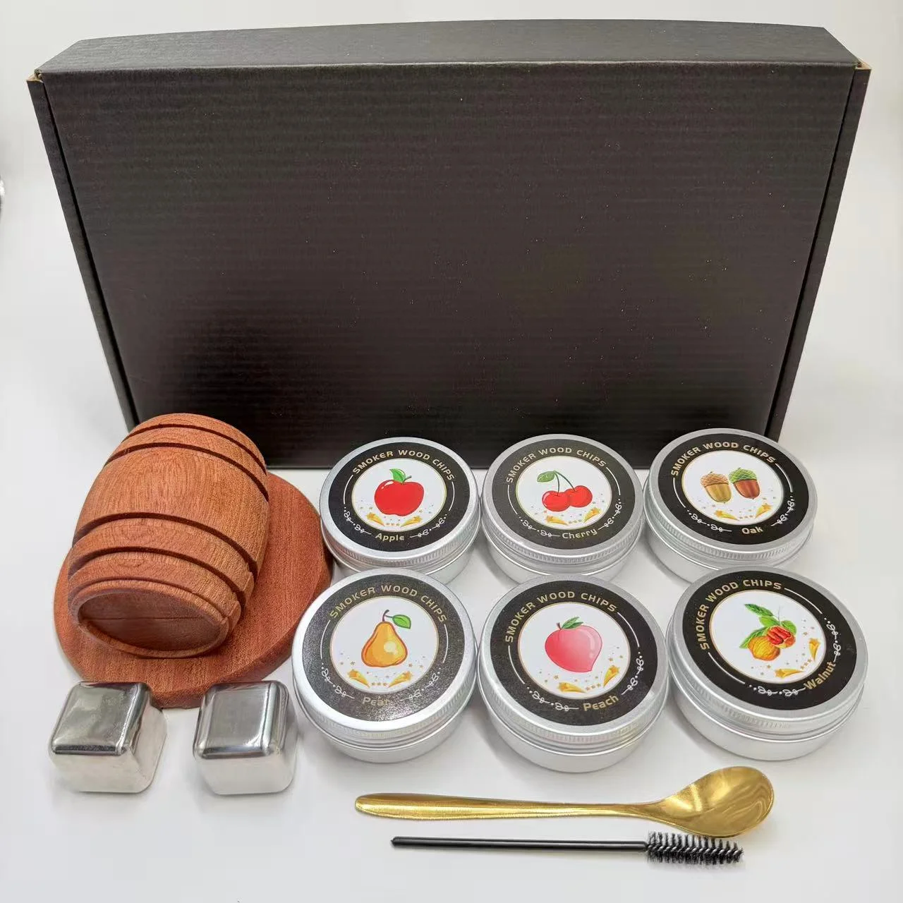 NEW Whiskey Smoker Kit with Wood Chips-6 Flavors Old Fashioned Drink Smoker Infuser for Cocktails Birthday Bourbon for Gifts