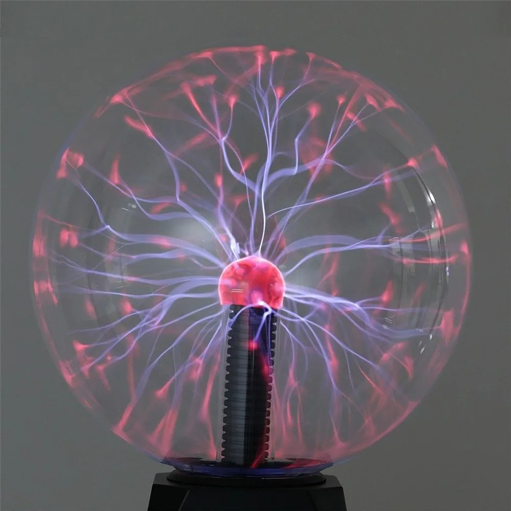 3 Inch Plasma Ball Lamp USB Powered Battery Powered Electric Lightning Ball Mini Size Red Color Plasma Globe Light Room Decor