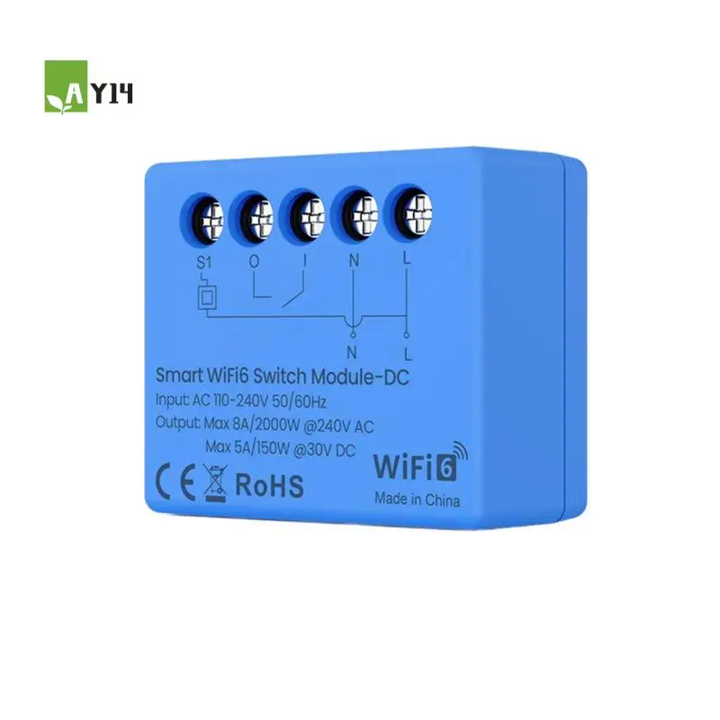 ay14-wifi-6スマートスイッチ-スマートホームdiyブレーカーリレー-ドライコンタクトdc-acニュートラル-ライブコンタクトリレーファンクションコントロール付き