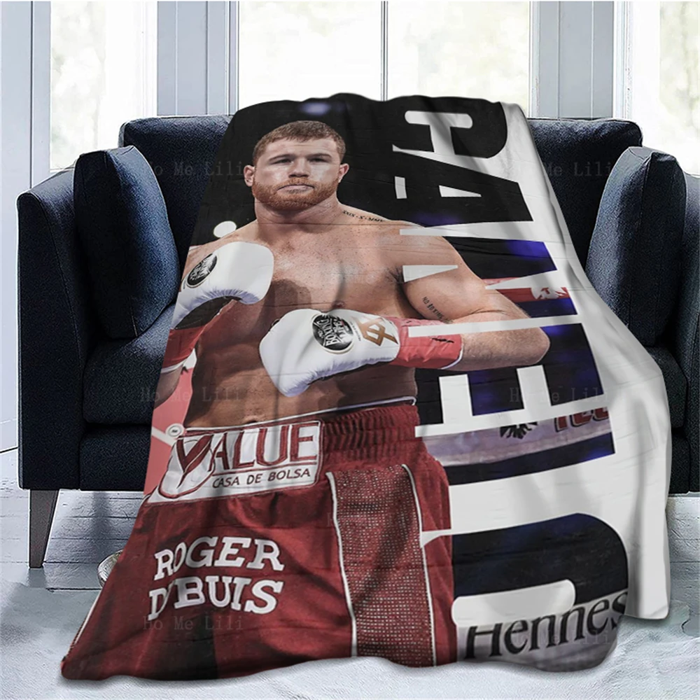 Boxer Canelo King Boxing Legends Winner Poster Soft Cozy Flannel Blanket All Season Applicable