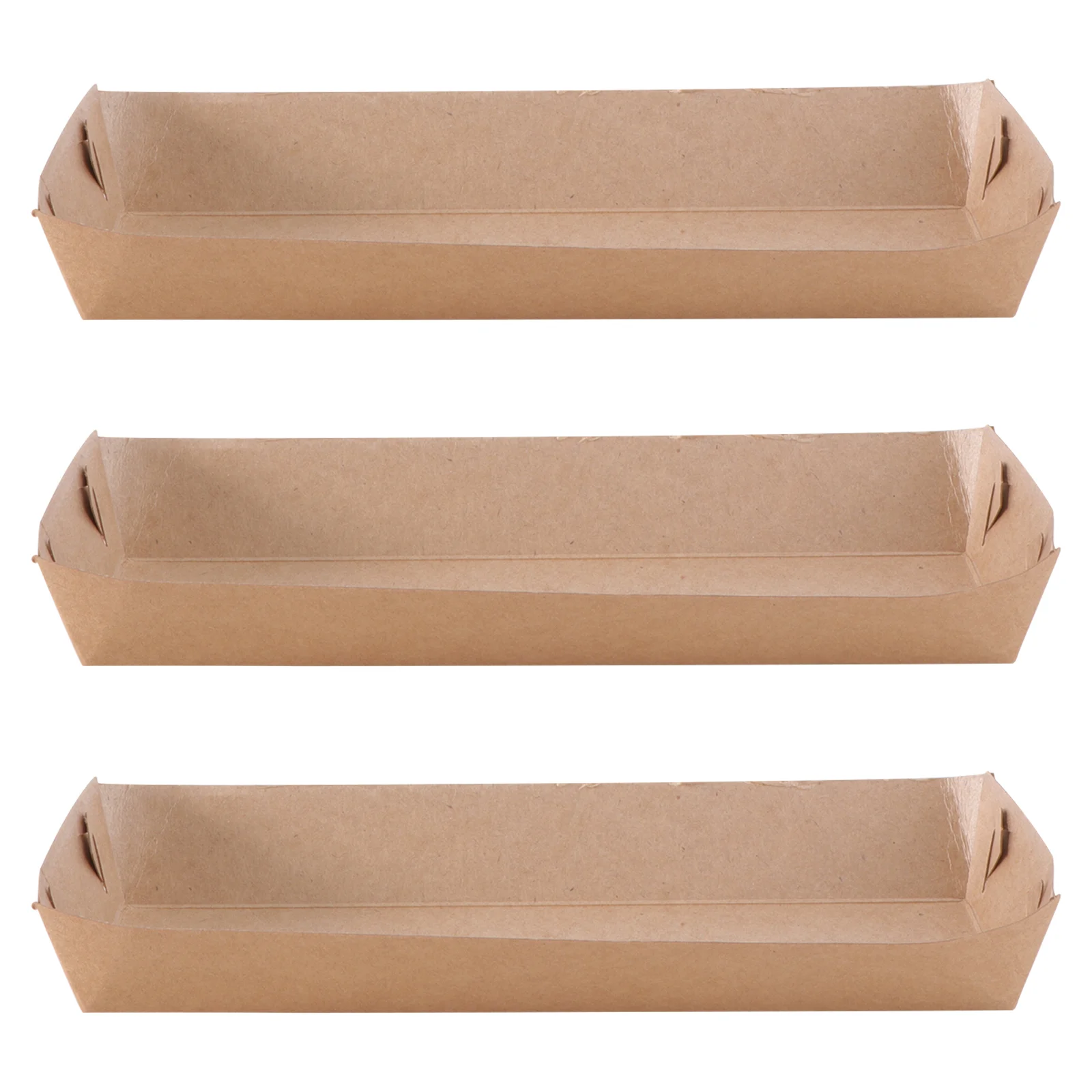 

50 Pcs Disposable Paper Food Serving Tray Kraft Paper Coating Boat Shape Snack Open Box French Fries Chicken Box (20 x 6 x 3cm)