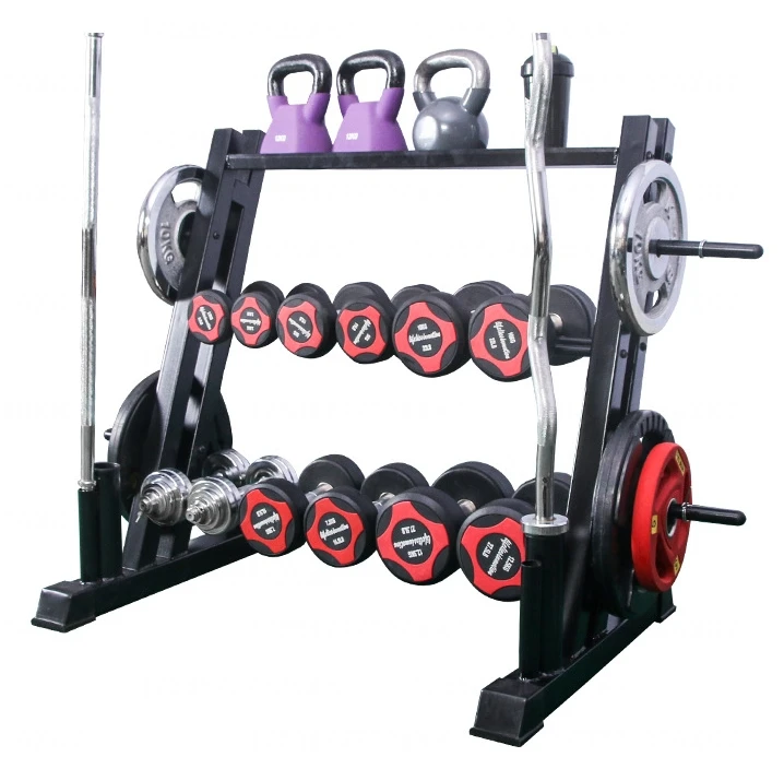 3-in-1 Storage Rack Barbell/Dumbbell/Kettlebell Organizer for Gym