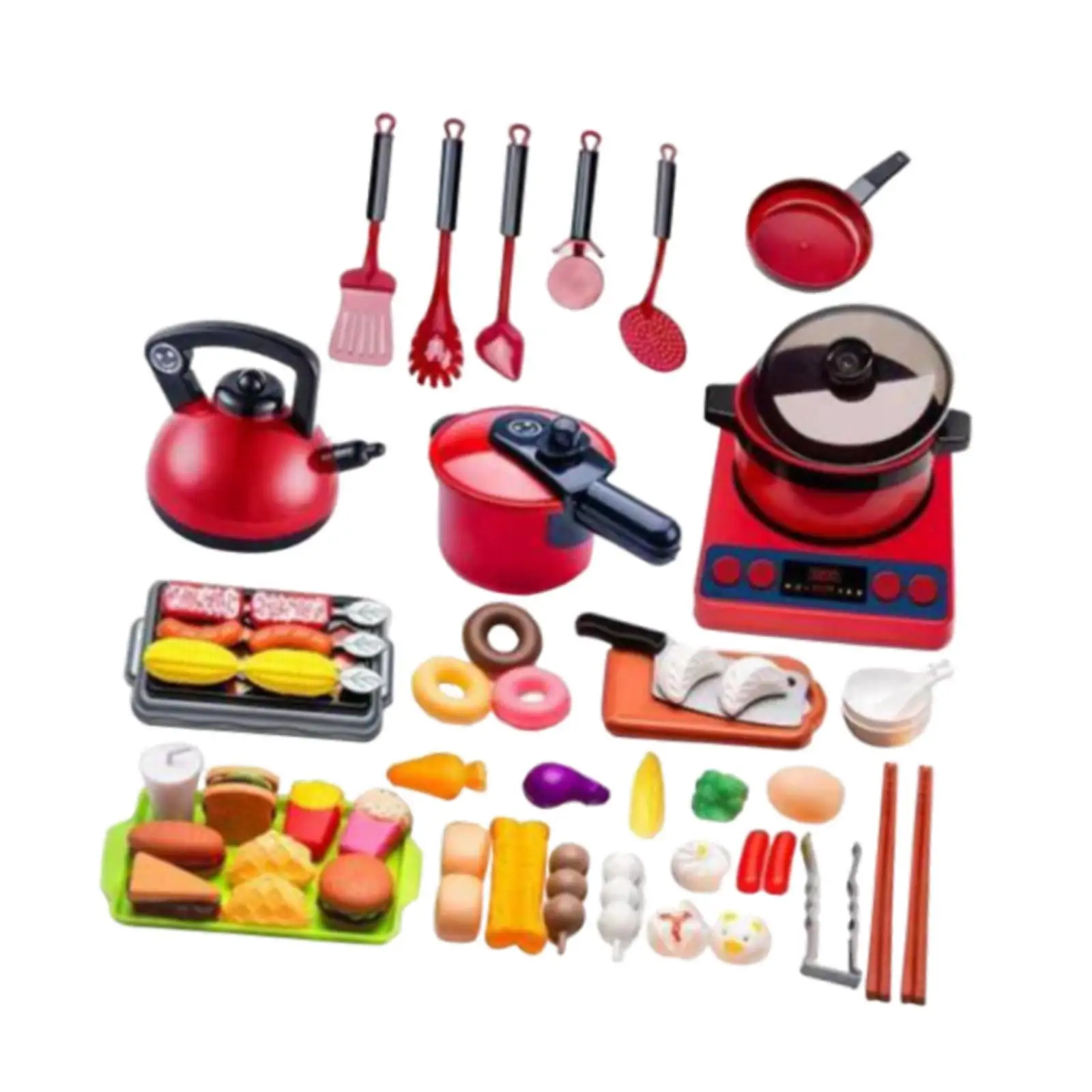 61 Pieces Kitchen Cooking Toy Set Play Kitchen Accessories for Kids Children