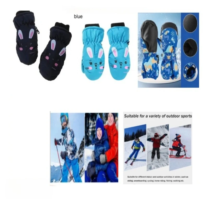 

Нескользящие, водонепроницаемые, ветрозащитные перчатки для занятий спортом на открытом воздухе, подходят для детей от 6 до 10 лет, зимние лыжи, теплые, с полным пальцем