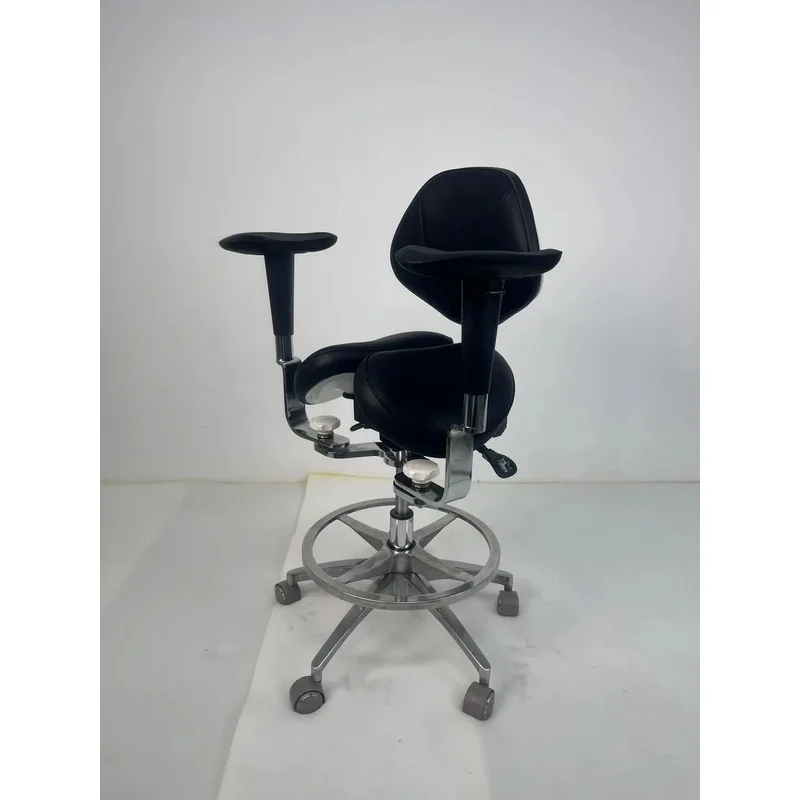 GINEE Ergonomic Split Saddle Chair Aluminum Alloy Height Adjustable Microscope Operating Stool