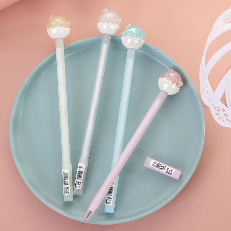 48PCS Creative Stationery Cute Budding Water Pen Cartoon Students Write Test Gel Pen Office Accessories
