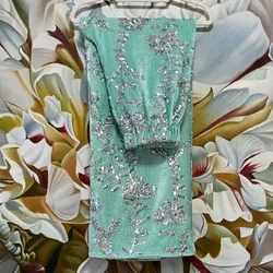 Spring New Vintage Women's Wide Leg Pants Y2k Fashion Sequin Embroidery Elegant Loose High Waist Velvet Party Club Trousers
