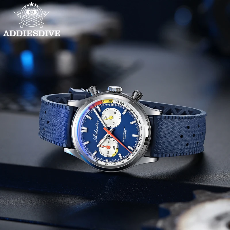 

ADDIESDIVE Hot Sale 38mm 0S21 Chronograph Men Watch reloj BGW9 Super Luminous FKM Strap 100m Waterproof Quartz Watches AD2549