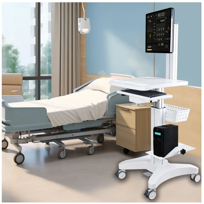 Excellent Ergonomic Gas Lift Mobile Medical Computer Workstation Cart