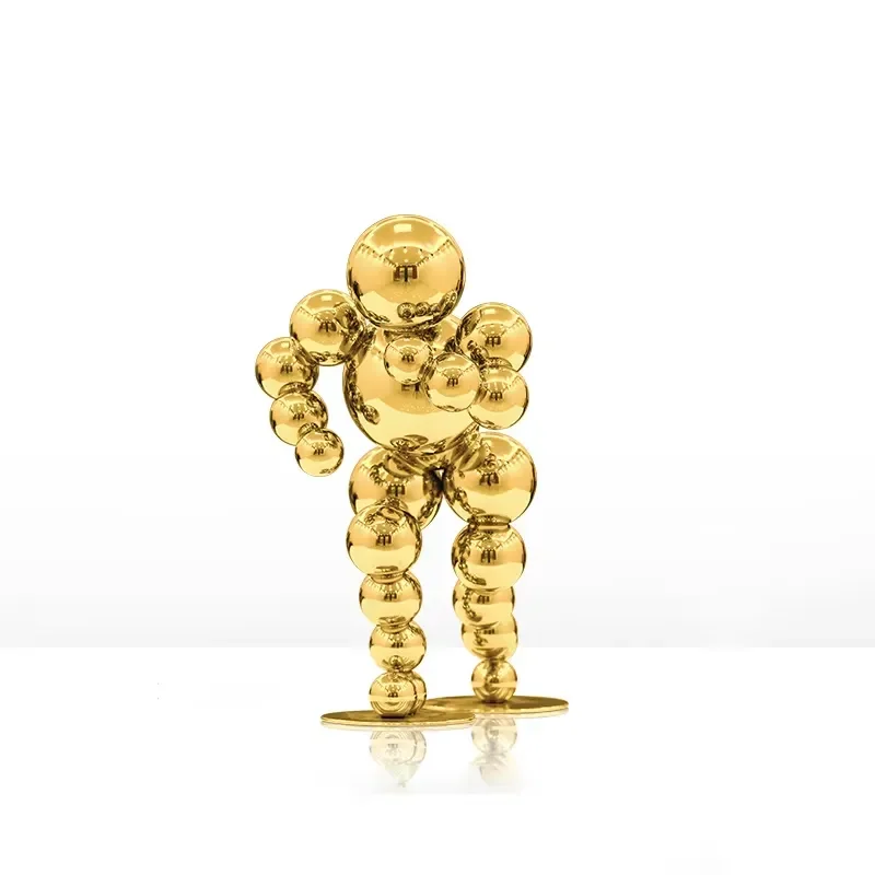 Modern stainless steel home decoration sculptures, luxury interior design decorations, suitable for offices, industrial