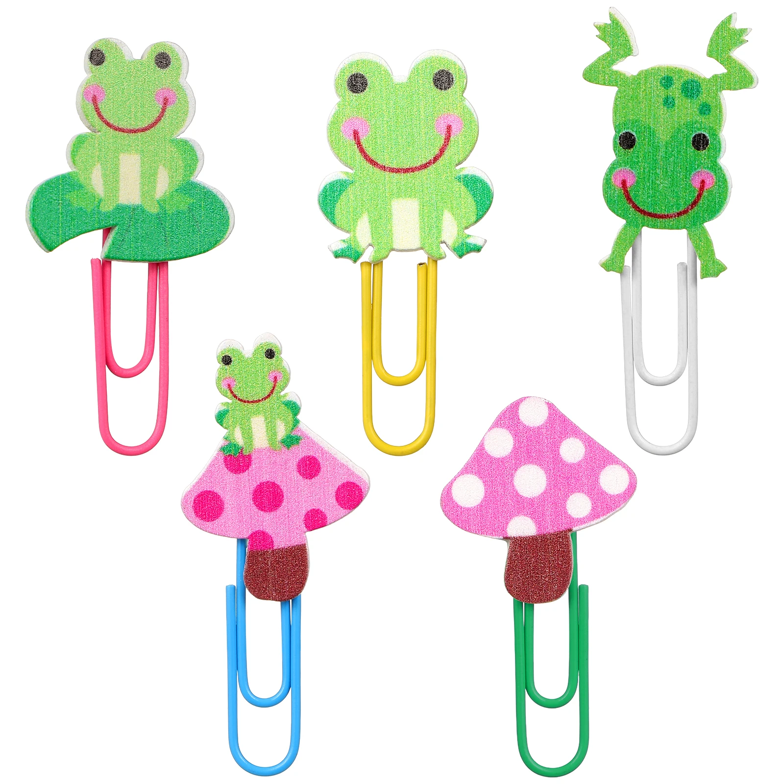 

5Pcs Colorful Cartoon Paper Clips Premium Strong Hold Bookmark for Notes Photos Cards School Office Supplies Decorative