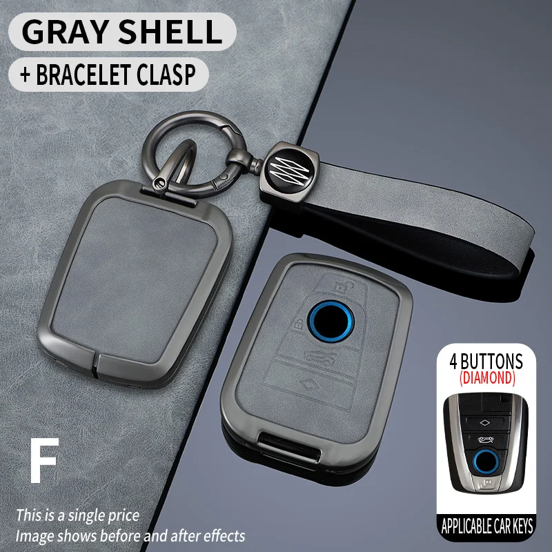 

Zinc Metal Leather Remote Car Key Cover Case Shell For BMW I3 I8 Series Key Holder Styling Protection keychain Auto Accessories