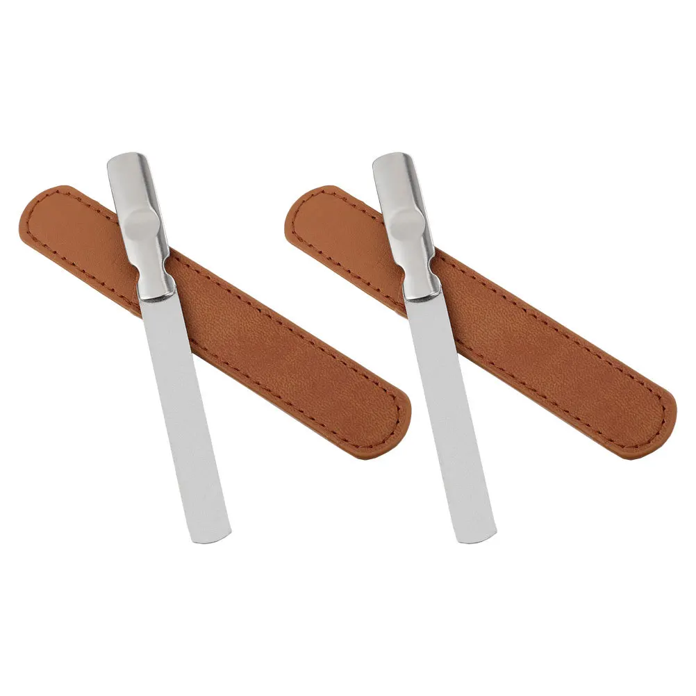 2 set di lime per unghie in acciaio inossidabile, strumento per manicure portatile per uso domestico in salone, forma di rivestimento, unghie in acrilico naturale, accessori artistici fai da te