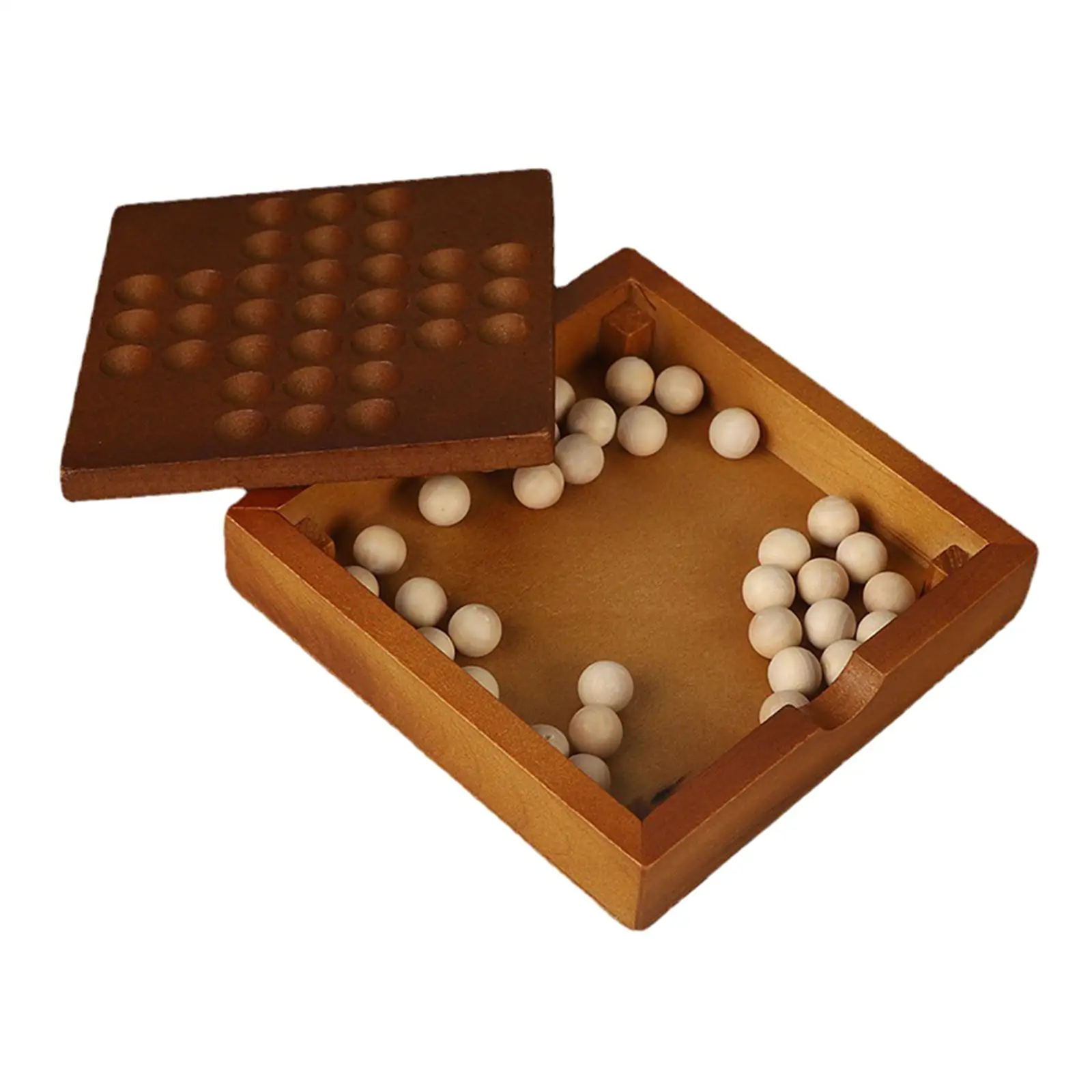 Jeu de société en bois et marbres pour enfants, plateau de jeu, casse-tête, puzzle, échecs d\'indépendance, décor de bureau, 33 billes