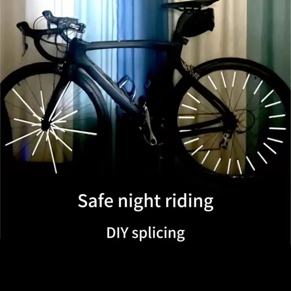 Night Riding Reflective Warning Stickers Bicycle Mountain Bike Universal Personalised DIY Fluorescent Spoke Stickers